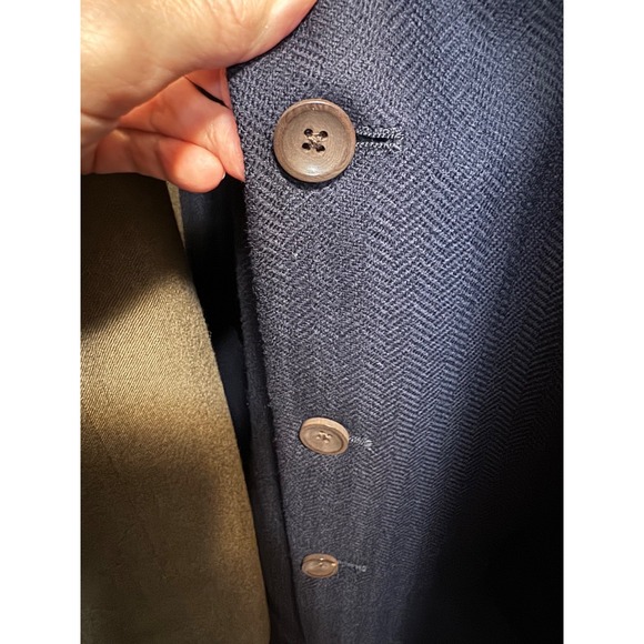 Nautica Men's 44L Wool Blazer Jacket Sport Coat Navy Herringbone 3 Button - Picture 7 of 10